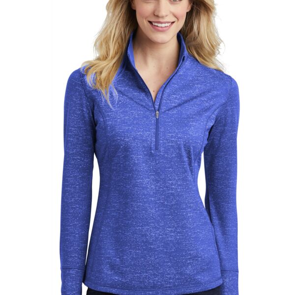 Ladies Sport Wick ® Stretch Reflective Heather 1/2 Zip Pullover Thumbnail