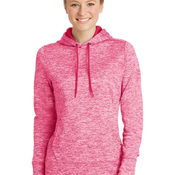 LST225SVJH Ladies PosiCharge ® Electric Heather Fleece Hooded Pullover Thumbnail